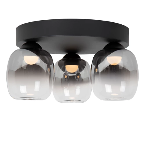 Lucide TAMINO - Lámpara de techo - LED Regul. - 3x5,6W 3000K - Negro - detalle 1